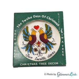 Vintage Trim A Tree SNP Two Turtle Doves Painted Art IOB Ornament